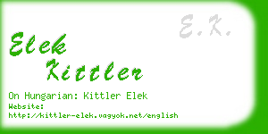 elek kittler business card